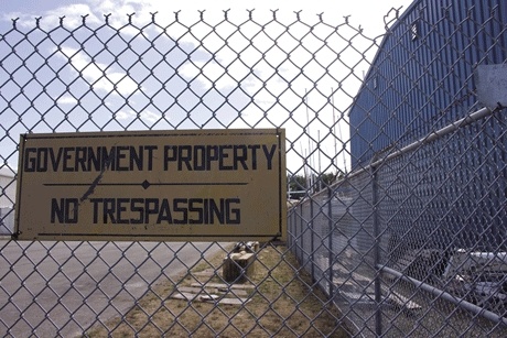 A “no trespassing” sign hangs on a locked gate that blocks access to Maylor Point. The city of Oak Harbor and the Navy reached a long-awaited agreement this week to allow public access to the point.