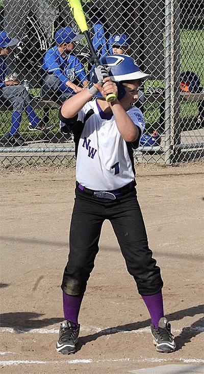 Connor Cash is one of five North Whidbey batters who worked for a walk in the game with Sedro-Woolley Monday.