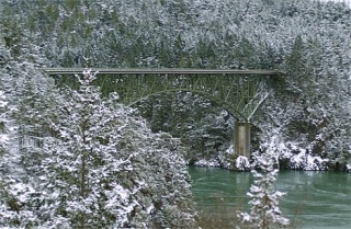 Snow fall turned the area around Deception Pass Bridge and most of Whidbey Island into a winter wonderland