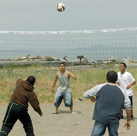 The ball is up. The sand is flying