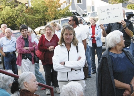 The Coupeville Rec Hall reached capacity before the forum Thursday night and many