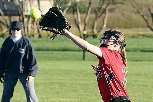 Coupeville's Jae LeVine makes a catch in Wednesday's win over Concrete.