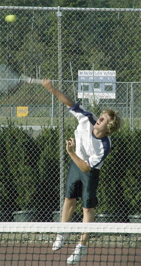 Ben Cardinal serves for Oak Harbor against Cascade Wednesday.