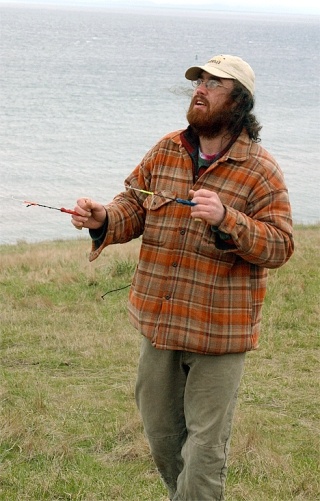 Seattle resident Liam Cover flies a kite recently at Fort Ebey State Park.