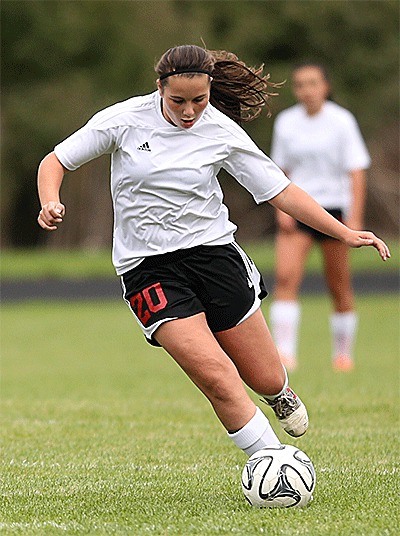 Mia Littlejohn takes a shot in Coupeville's 5-0 win Friday.