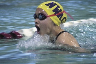 Ten-year-old Aquajet Marissa Morris earned a new PNS Championships qualifying time in the girls 9 and 10-year-old 100 breaststroke with a clocking of 1:35.47.