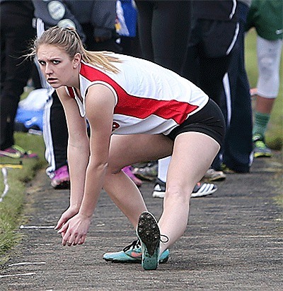 Lauren Grove gets ready to take off in the long jump Saturday.