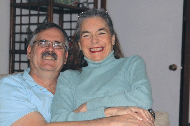 Skip Pohtilla relaxes with his wife K.C. in their Oak Harbor home. K.C. will be Grand Marshal at the St. Patrick’s Day parade.