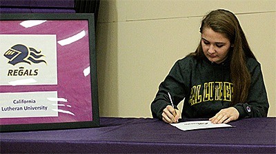 Alexa Findey signs a letter of intent to play softball for California Lutheran University.