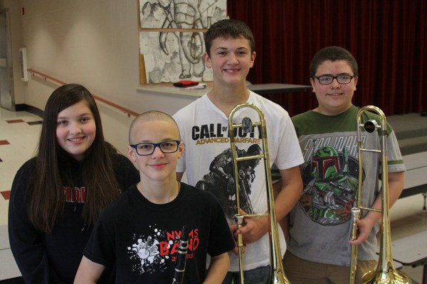 Four North Whidbey Middle School music students were selected to perform in a Junior All-State event in Yakima in February. They are