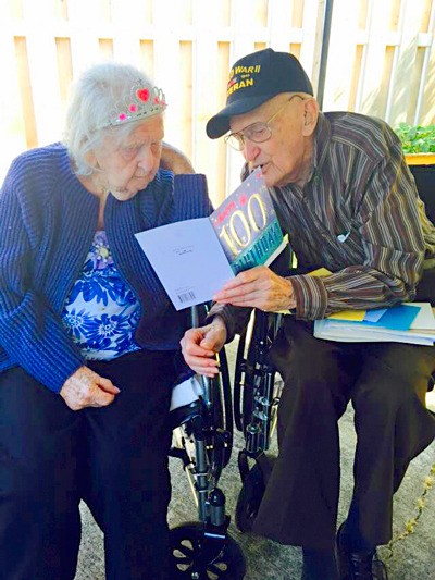 Elizabeth Steinsiek celebrated her 100th birthday Sunday afternoon. Her husband