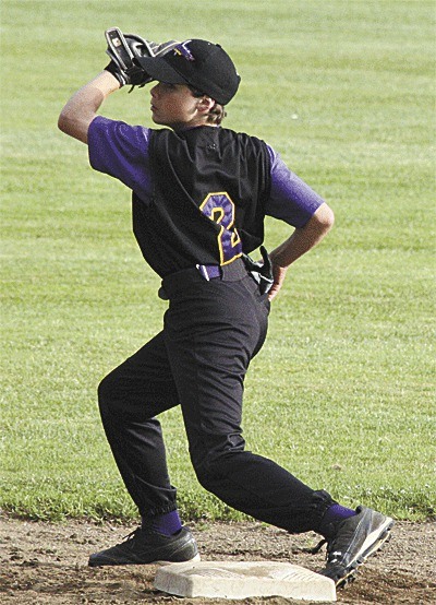 Chris Levy receive a throw at second base to stop a would-be South Skagit base stealer.