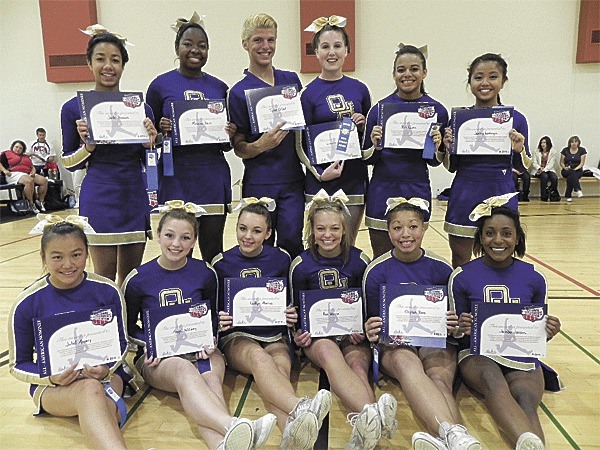 Oak Harbor's All American nominees show off their certificates. Bottom row