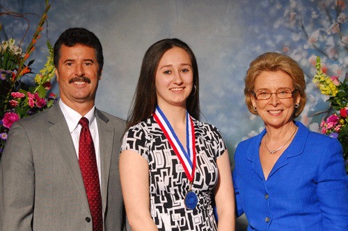 Skagit Valley College President Dr. Thomas A. Keegan and Gov. Chris Gregoire were on hand to honor SVC student Lauren Cribb