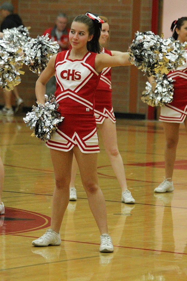 Junior Sylvia Hurlburt is among a large group of Coupeville cheerleaders returning this fall.