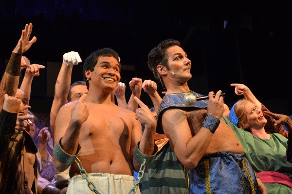 Oak Harbor High School graduate Michael Garon and Oak Harbor physician Douglas Langrock star in Joseph and the Amazing Technicolor Dreamcoat.