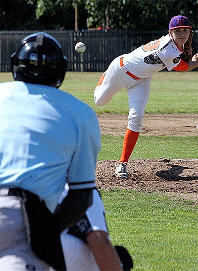 Aiden McCarthy fires a pitch in Wednesday's game with Burlington.