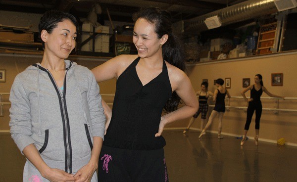 Kumi Kosbar shares a light moment with her daughter Chelsey Kosbar at The Ballet Slipper dance studio in Oak Harbor. Both will be performing in The Nutcracker Dec. 21-22 at Oak Harbor High School.