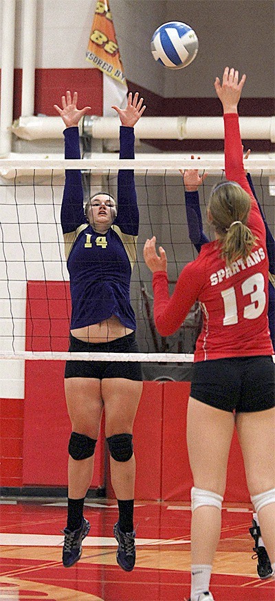 Julie Jansen (14) will play middle again this season for Oak Harbor.