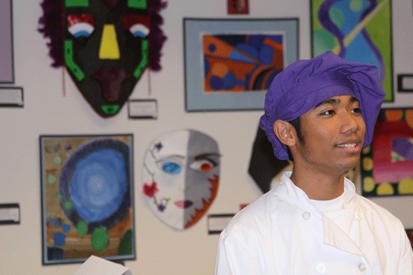 Jose Lupos was one of Oak Harbor High School’s culinary arts students that catered the opening reception of the Teen Art Show.