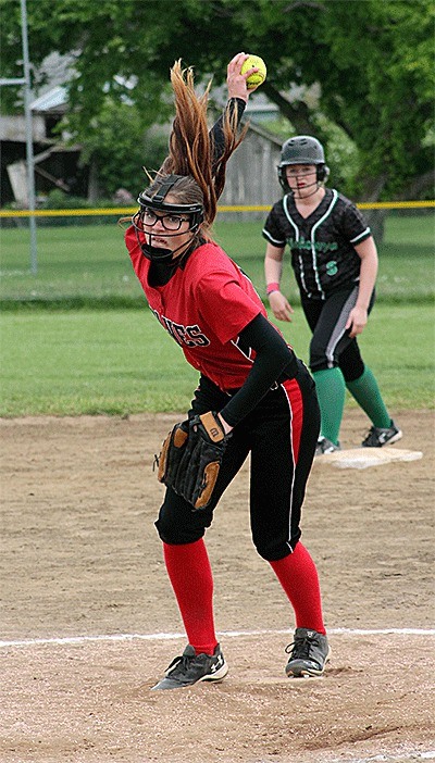 Katrina McGranahan prepares to let a pitch fly in Wednesday's game.