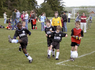 The Black Knights put the pressure on the Maroon Dragons’ goal in the final U-8 soccer game of the season for both teams Saturday morning at Fort Nugent Park.