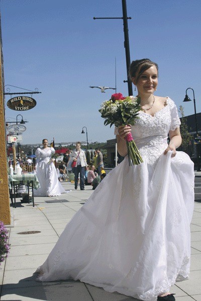 A bridal show that spilled out on to the sidewalk was one of the various events that took place in downtown Oak Harbor as part of Spring Fling. An egg hunt and free bubbles were also part of the event.