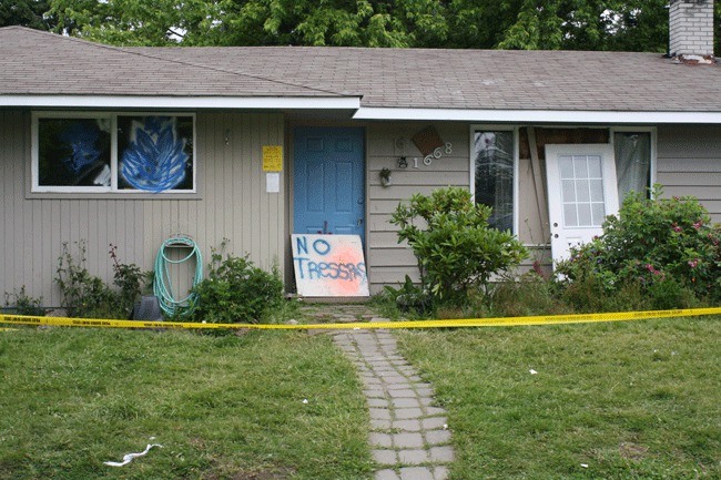 Oak Harbor police served a search warrant on a NE Fourth Avenue home Saturday morning. The house has been the source of complaints from neighbors upset about noise and traffic.