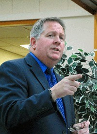 Oak Harbor Police Chief Rick Wallace speaks at an October budget workshop.