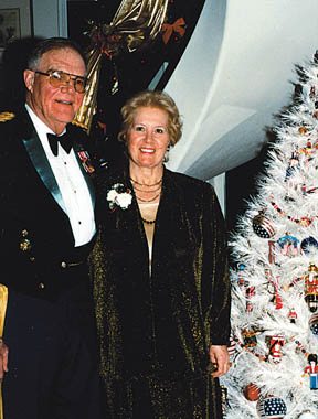 Larry and Lyn Moses with their patriotic tree