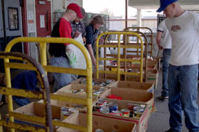 The macaroni’s in the mail. At Saturday’s Stamp Out Hunger food drive