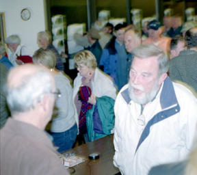 Island County Commissioner Bill Thorn discusses proposed plans to improve West Beach Drive with residents attending an open forum on the project at the Sierra County Club on Tuesday.