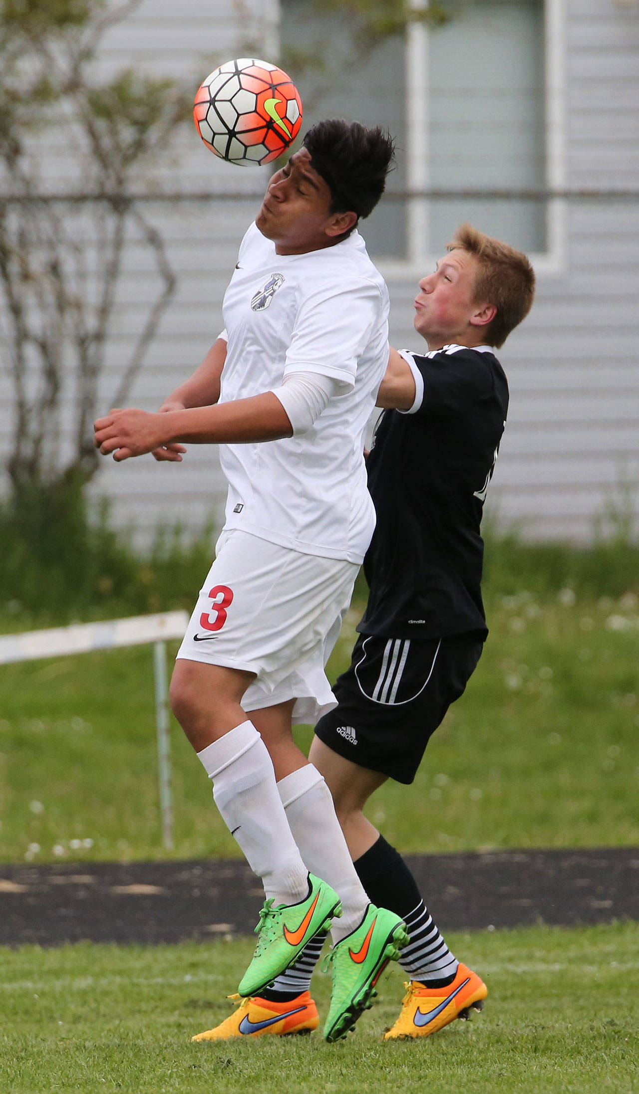 Senior Uriel Liquidano, left, will provide leadership for the Coupeville soccer team. (Photo by John Fisken)