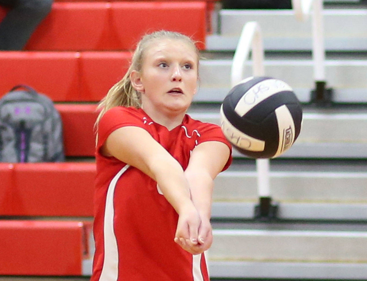 Eighth-grader Anya Leavell starts the possession with a pass.(Photo by John Fisken)