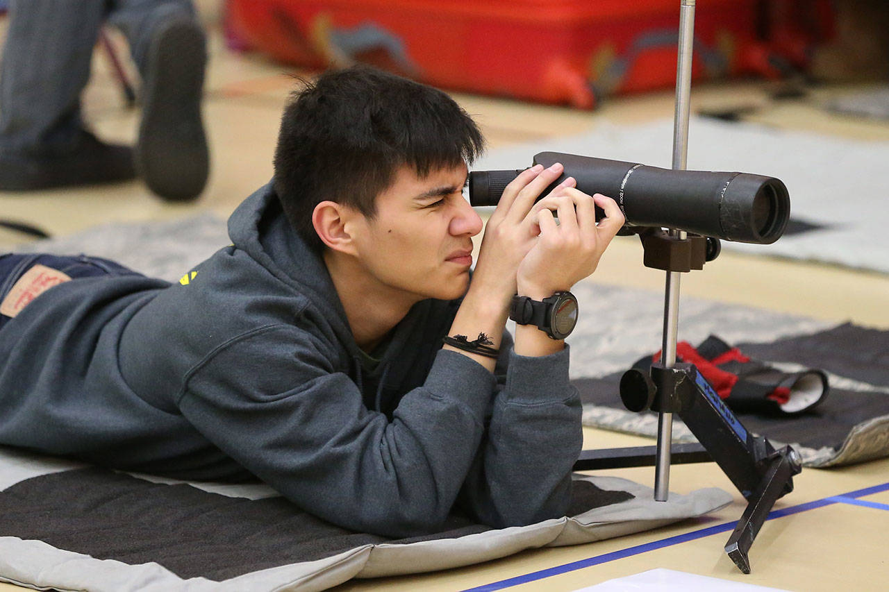 Oak Harbor’s Jason Mantano, shown here at last year’s home meet, will shoot for Wildcat Battalion when it hosts the final regular season match Saturday, Feb. 24. (Photo by John Fisken)