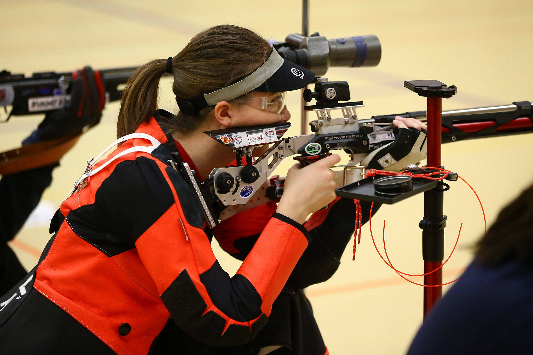 Oak Harbor shooter Lauren Crossley received an invitation to the National Junior Olympic Championships in February and won the state individual precision title in November. (Photo by John Fisken)