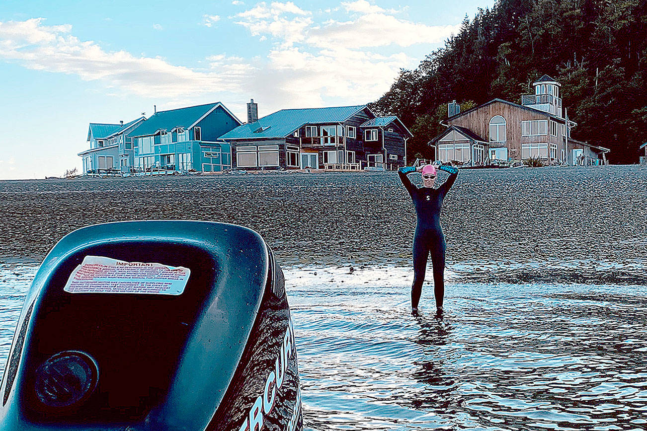 South Whidbey High School grad swims from Hat Island to Whidbey