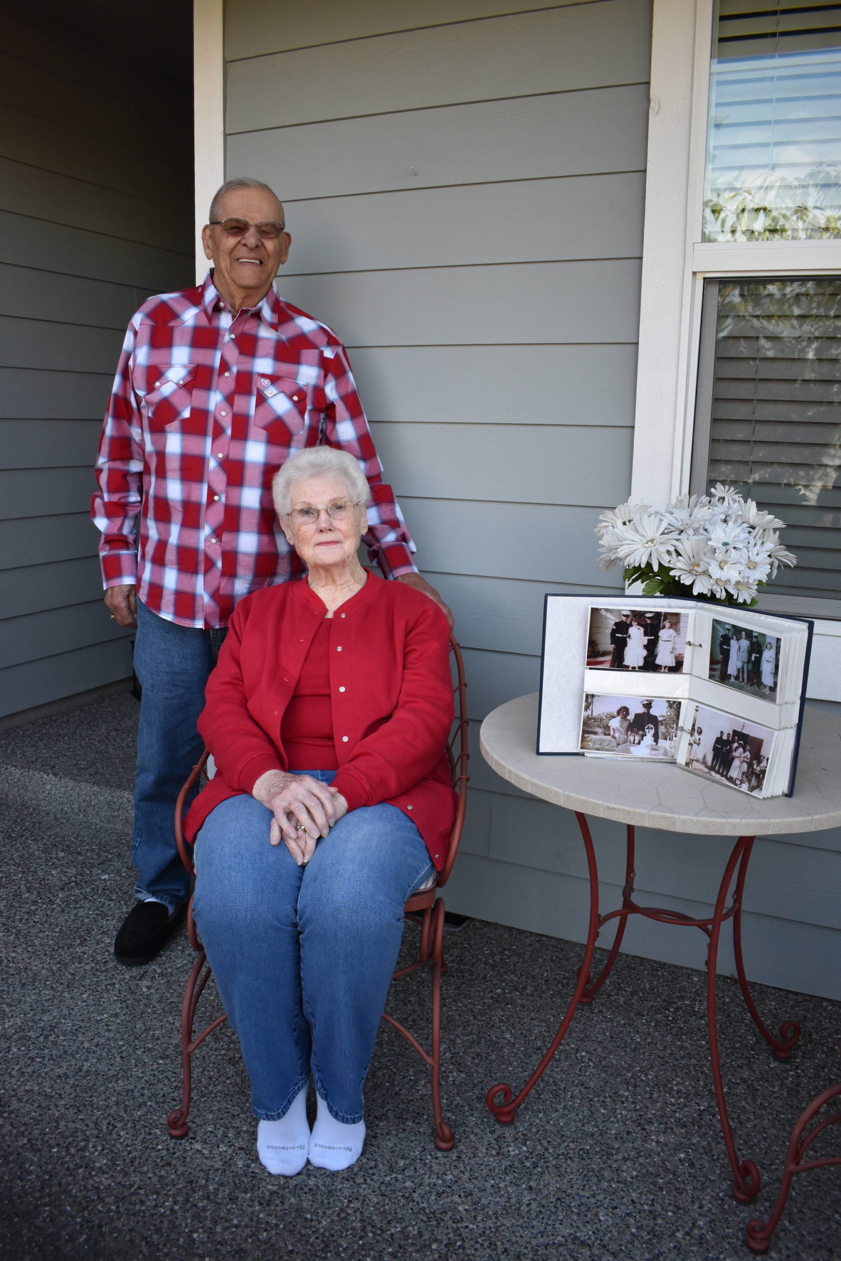 Carol and Mickey Felix will celebrate their 70th wedding anniversary on July 15. They have lived in Oak Harbor since 1965. (Photo by Emily Gilbert/Whidbey News-Times)