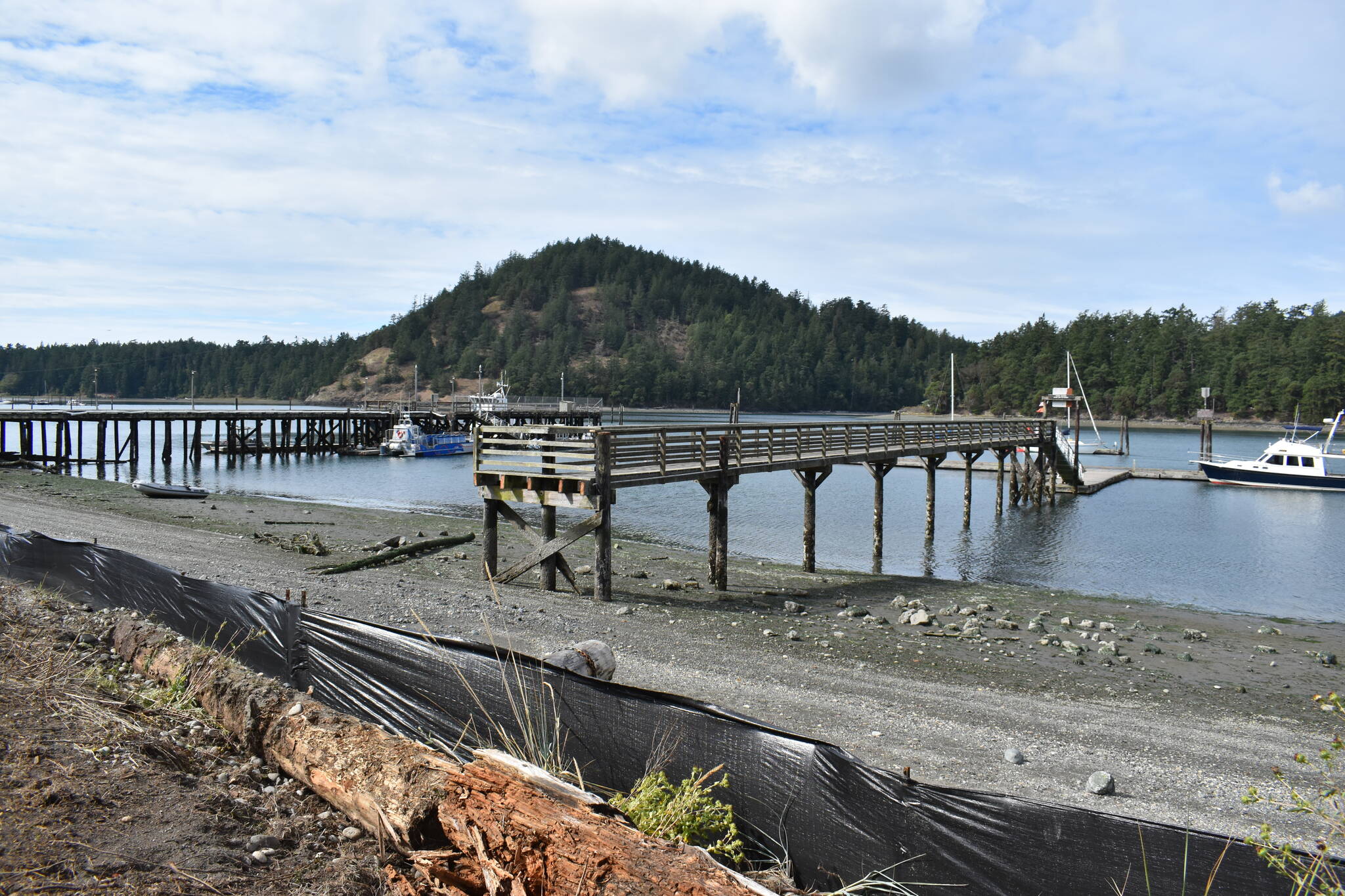 The Cornet Bay dock is being replaced. (Photo by Emily Gilbert/Whidbey News-Times)