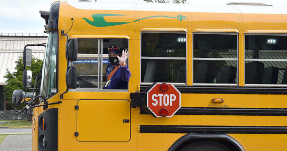 Oak Harbor Public Schools Transportation Director Francis Bagarella helped the school district secure a grant to cover the cost of its new all-electric bus. (File photo by Emily Gilbert/Whidbey News-Times)