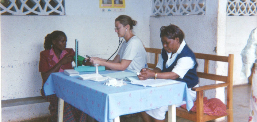 Photo provided
Christine Herbert, center, works in a pre-natal clinic in Zambia while volunteering for the Peace Corps.