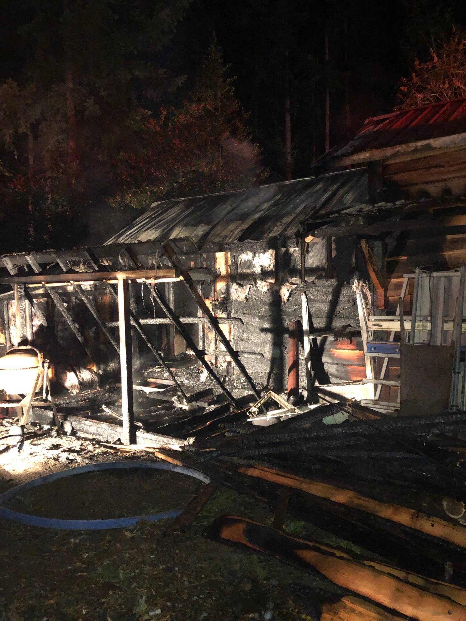 Photo provided
Two separate structure fires caused by generators occurred on South Whidbey over the weekend.