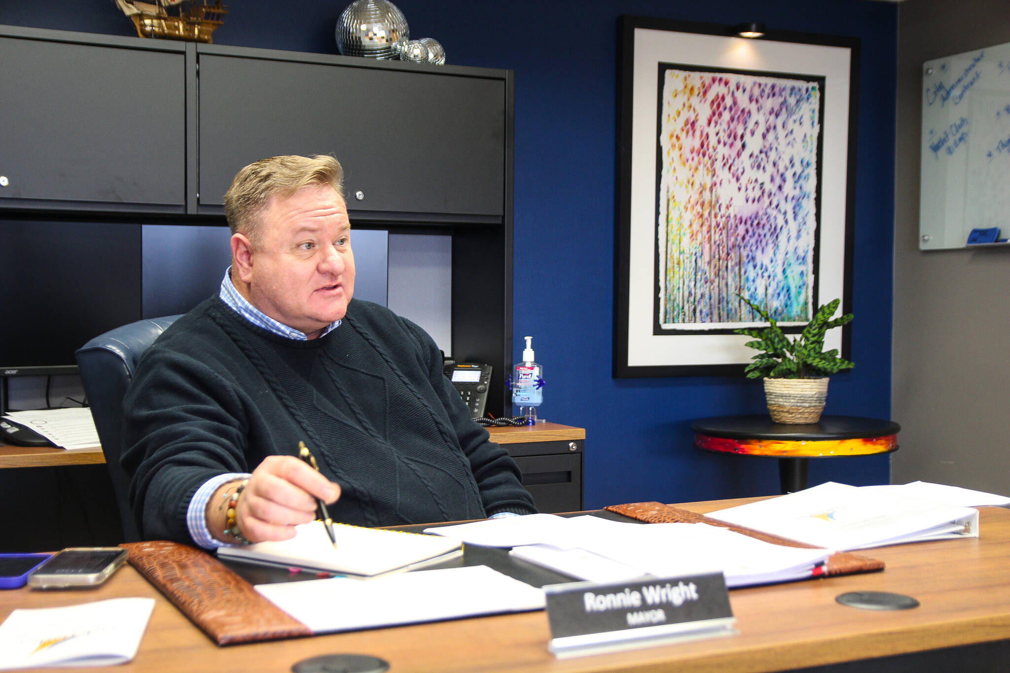 Oak Harbor Mayor Ronnie Wright will soon reach his 100th day in office.  (Photo by Louisa Lowe)