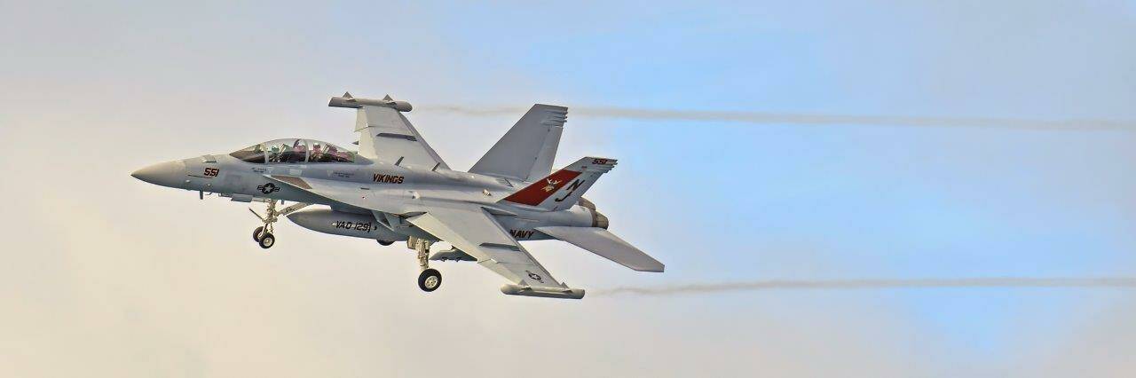 A Growler flies over Whidbey Island. (Photo by Joe Manhardt)