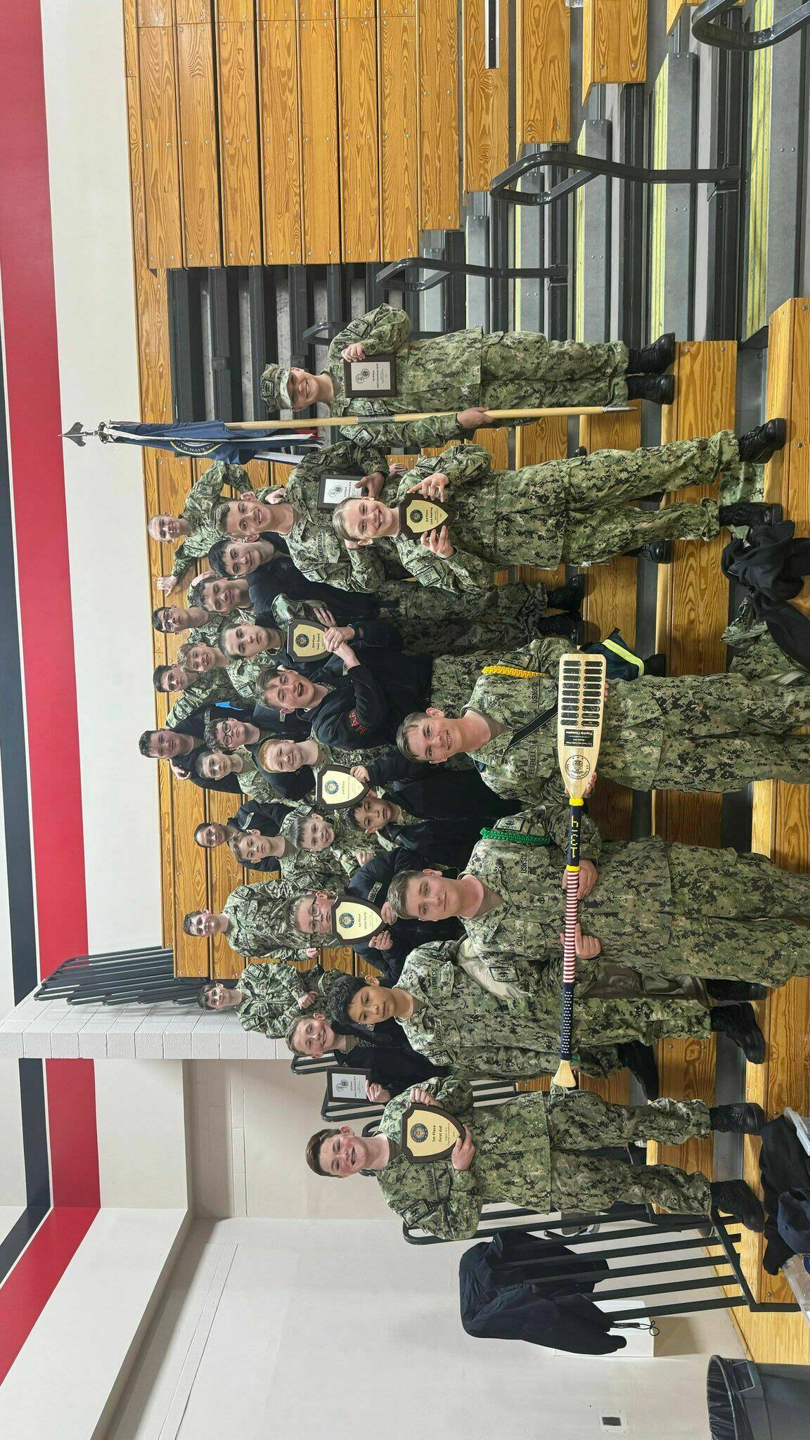 Photo provided
The Orion Squadron proudly display trophies after a 2023 Flagship competition win.