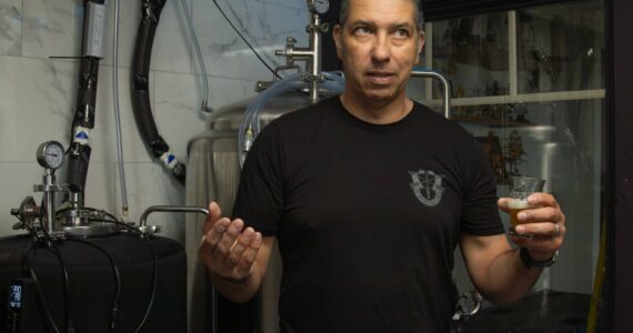 Stephen Chavez, owner of Crossed Arrows Brewery (CAB), speaks about the future of his brewery. (Photo by Caitlyn Anderson)