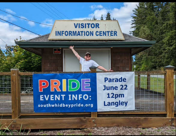 Photo provided
A banner advertising the upcoming Pride Parade in Langley was recently stolen from this visitor information center.