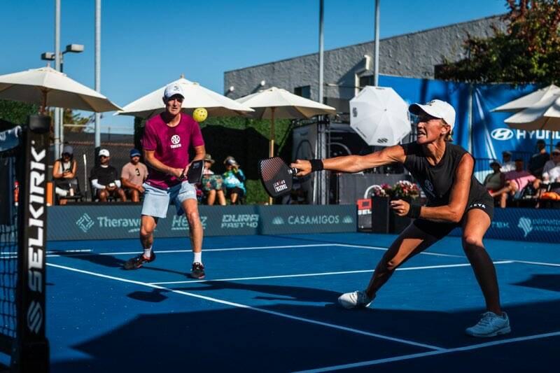 Photo provided
Siblings Riley and Lindsey Newman during a game of pickleball.