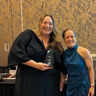 Photo provided
North Whidbey Pool, Park and Recreation District Executive Director Jay Cochran, at left, stands with Washington Recreation and Parks Association Executive Director Tiffany Hanzo Martin, receiving the Levy Legislative Award at their 76th annual WRPA conference in May.