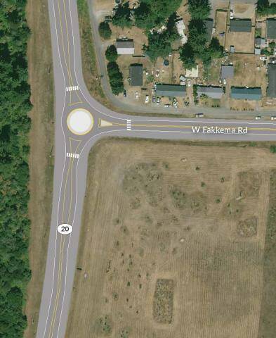 Rendering provided
The Department of Transportation has entered its pre-construction phase for a roundabout on Highway 20 and West Fakkema Road.